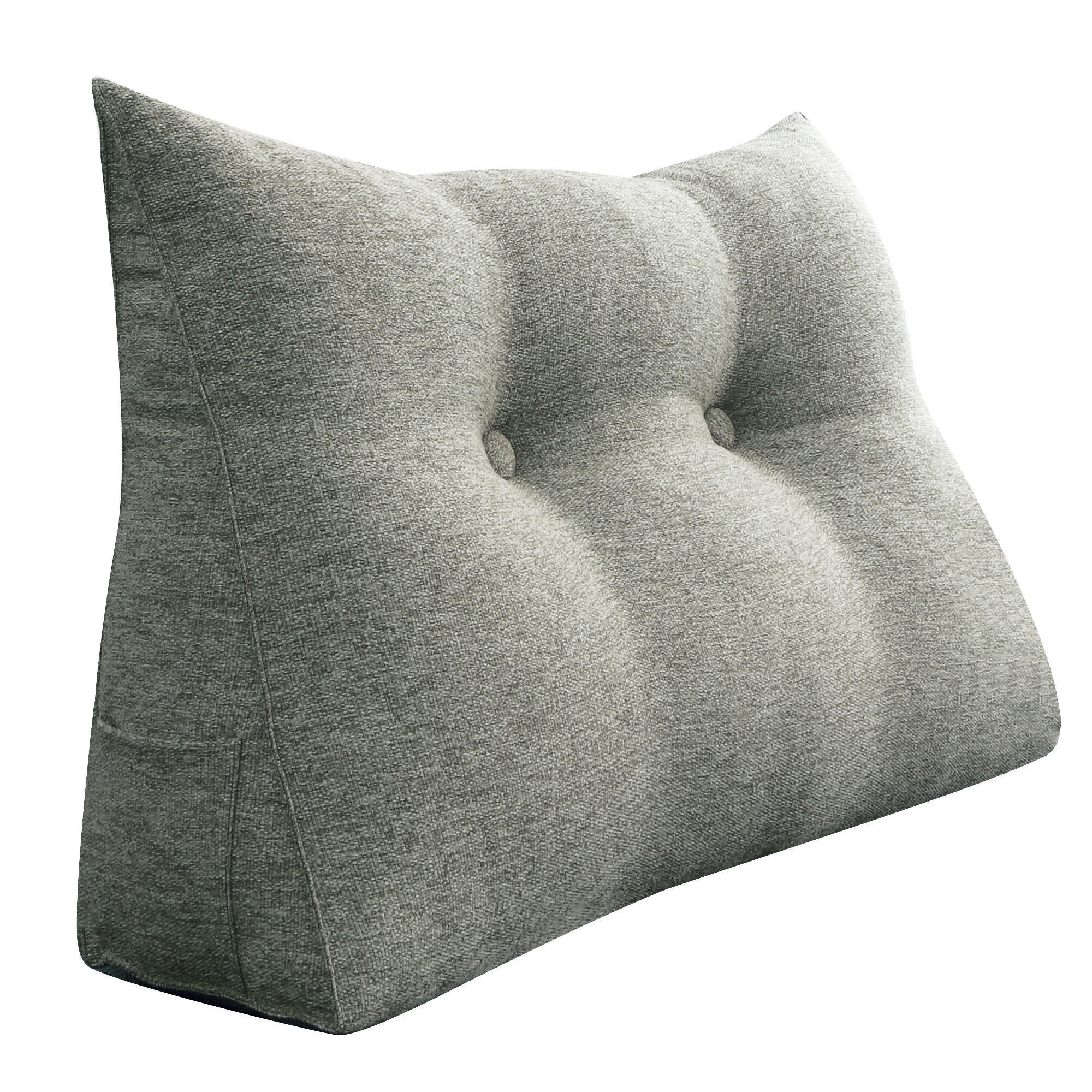 LESEKISSEN für Bett Leinenlook Grau 60 cm - Grau, Textil (50/60cm) - Vercart