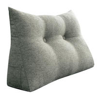 LESEKISSEN für Bett Leinenlook Grau 60 cm - Grau, Textil (50/60cm) - Vercart