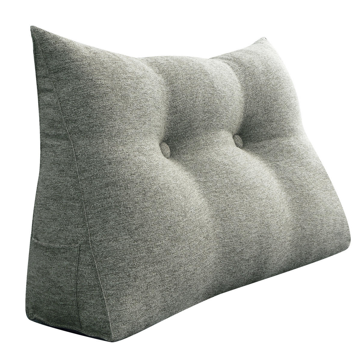 LESEKISSEN für Bett Leinenlook Grau 60 cm - Grau, Textil (50/60cm) - Vercart