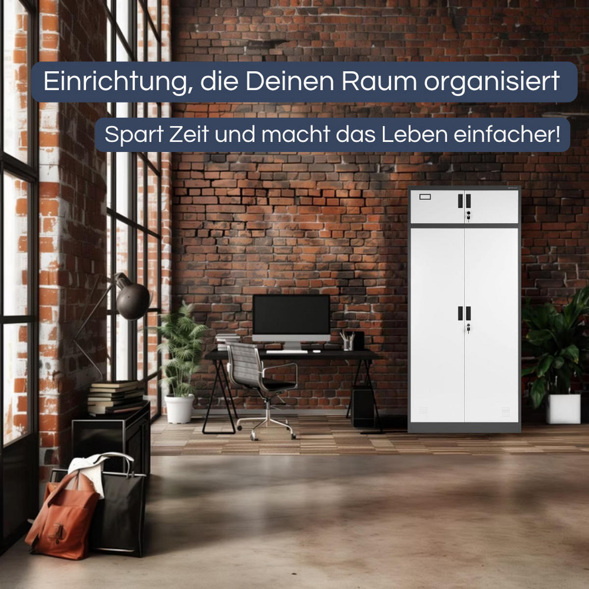 MEHRZWECKSCHRANK Metall mit Erweiterung BORYS 185x90x50cm Anthrazit-Weiß - Weiß, Metall (90/185/50cm) - Jan Nowak