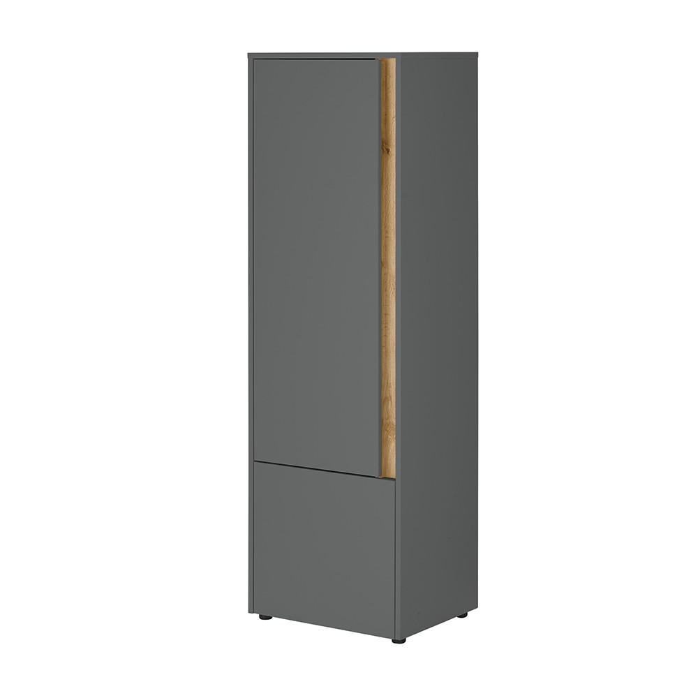 STAURAUMSCHRANK Crisp-61 - Anthrazit, Holzwerkstoff (50/157/40cm) - Lomado