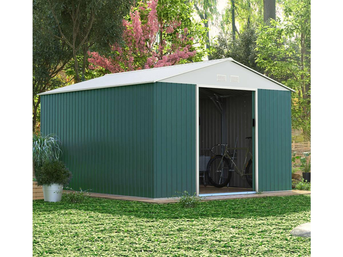 METALL-GARTENHAUS rosas Grün - Grün, Metall (340/210/319cm) - Habitat Garten