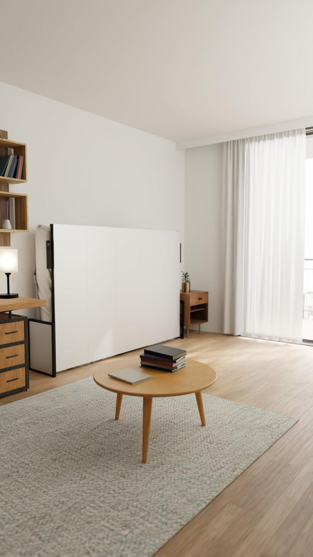 SCHRANKBETT Morphy Studio Modulares SizeFlex- und TypeFlex-System - 135x190, Horizontal - Schwarz, Metall (190/135cm) - WallBedKing