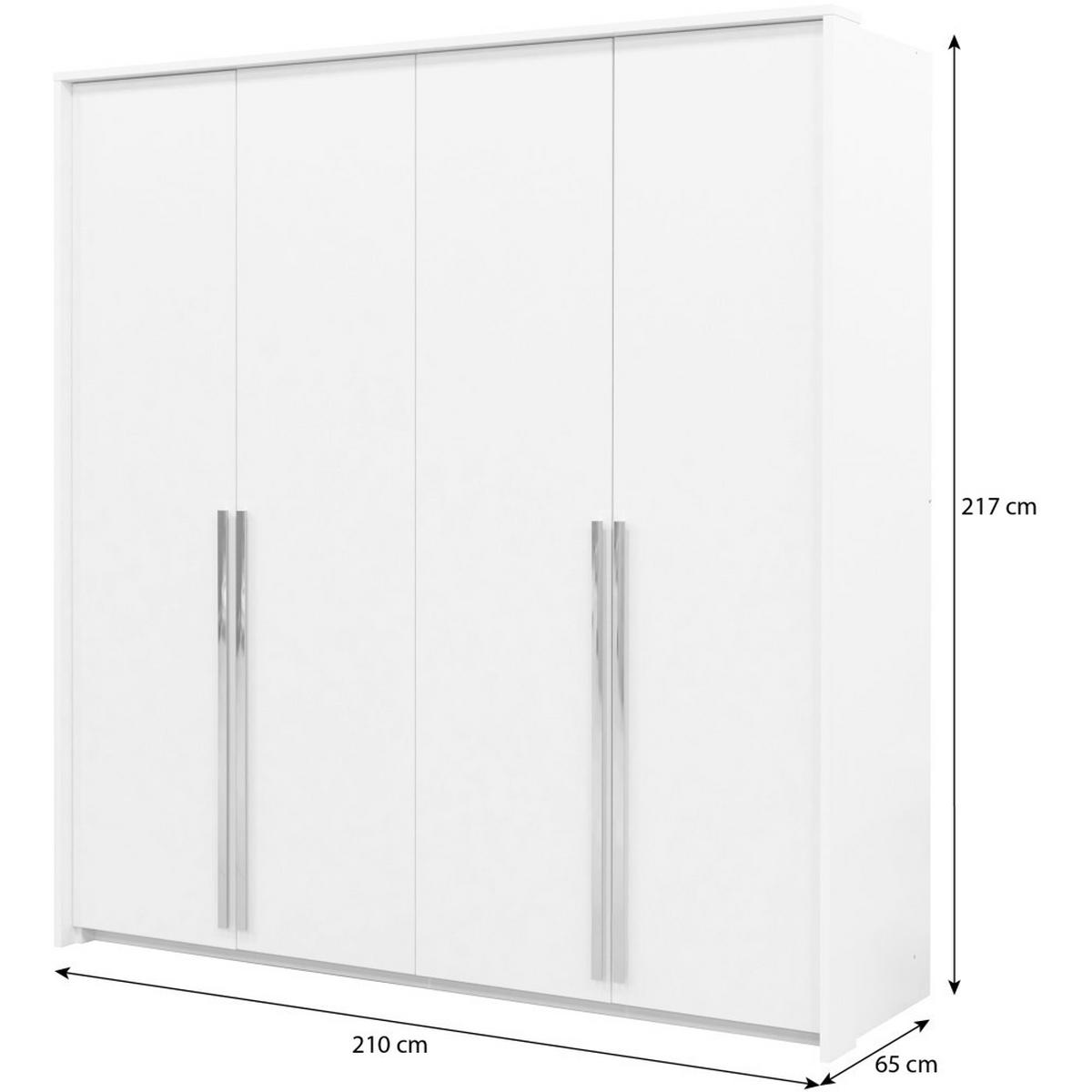 DREHTÜRENSCHRANK Giana mit 4 Türen, 210 cm, Beige Sand - Sandfarben/Beige, Holzwerkstoff (210/215/64.5cm) - Beautysofa