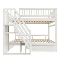 ETAGENBETT Massivholz 140/200 cm Weiß - Weiß, Holz - Raumix