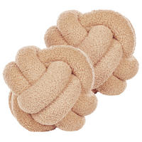 DEKOKISSEN 2er-Set Hellbeige 19/19 cm Malni - Beige, Textil (19/19cm) - Beliani