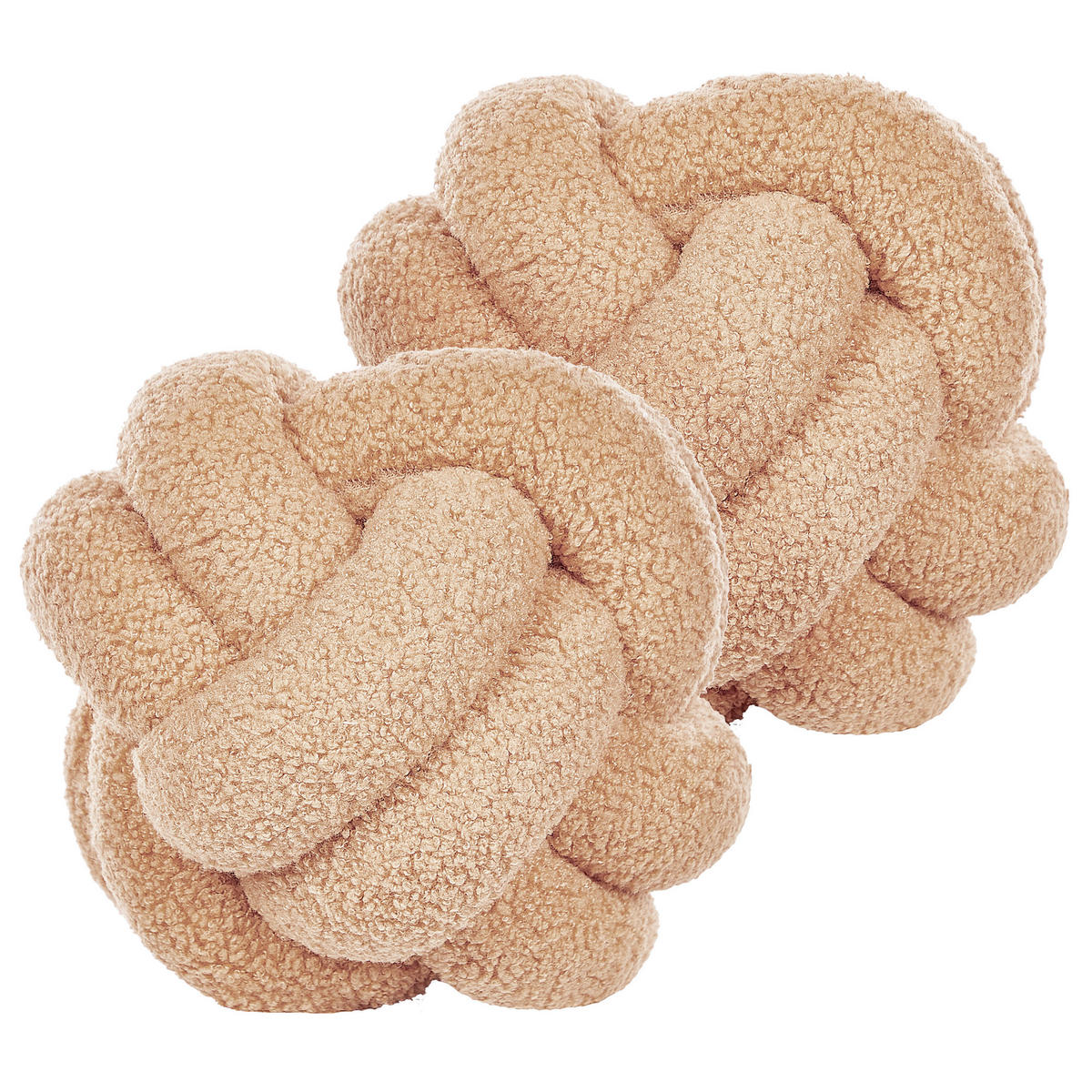 DEKOKISSEN 2er-Set Hellbeige 19/19 cm Malni - Beige, Textil (19/19cm) - Beliani