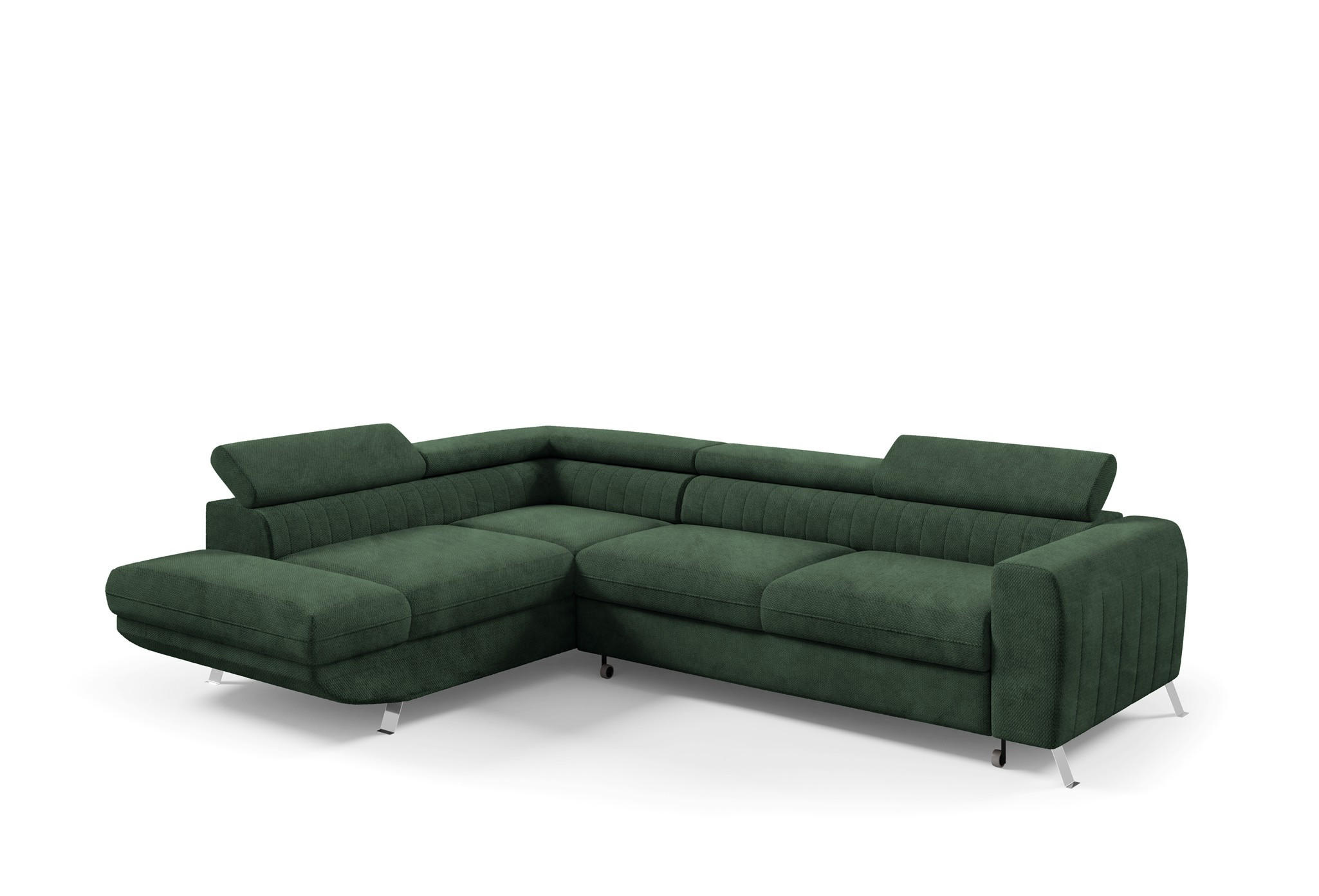 ECKSOFA Marios Mit Schlaffunktion - Grün, Holzwerkstoff/Textil (260/202cm) - Fun Möbel
