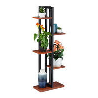 PFLANZENREGAL - Multicolor, Holzwerkstoff/Metall (43/117/22cm) - Relaxdays