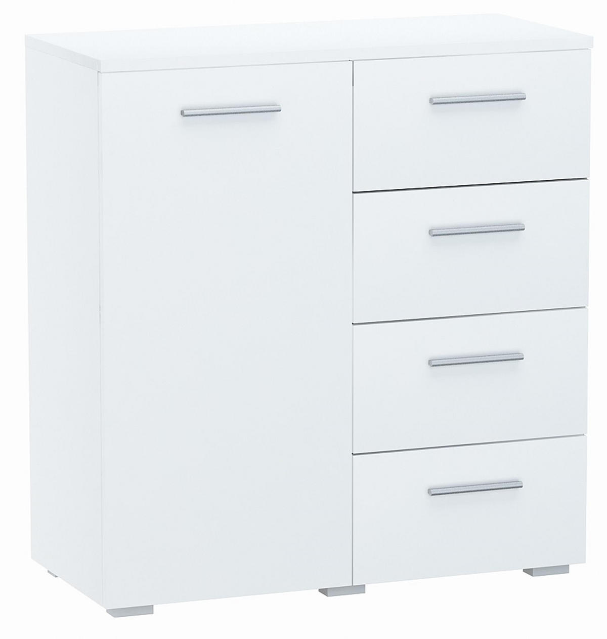 KOMMODE Helena 1D4S Weiß 80/35/84,5 cm - Weiß, Holzwerkstoff (80/84.5/35cm) - Matkam Möbel