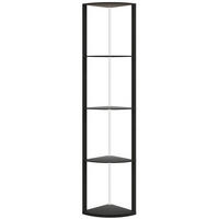 LED Stehlampe 5-stufige dimmbar Stehleuchte mit Regal, RGB Farbwechsel - Schwarz, Holzwerkstoff (42/29.5/163cm) - HOMCOM