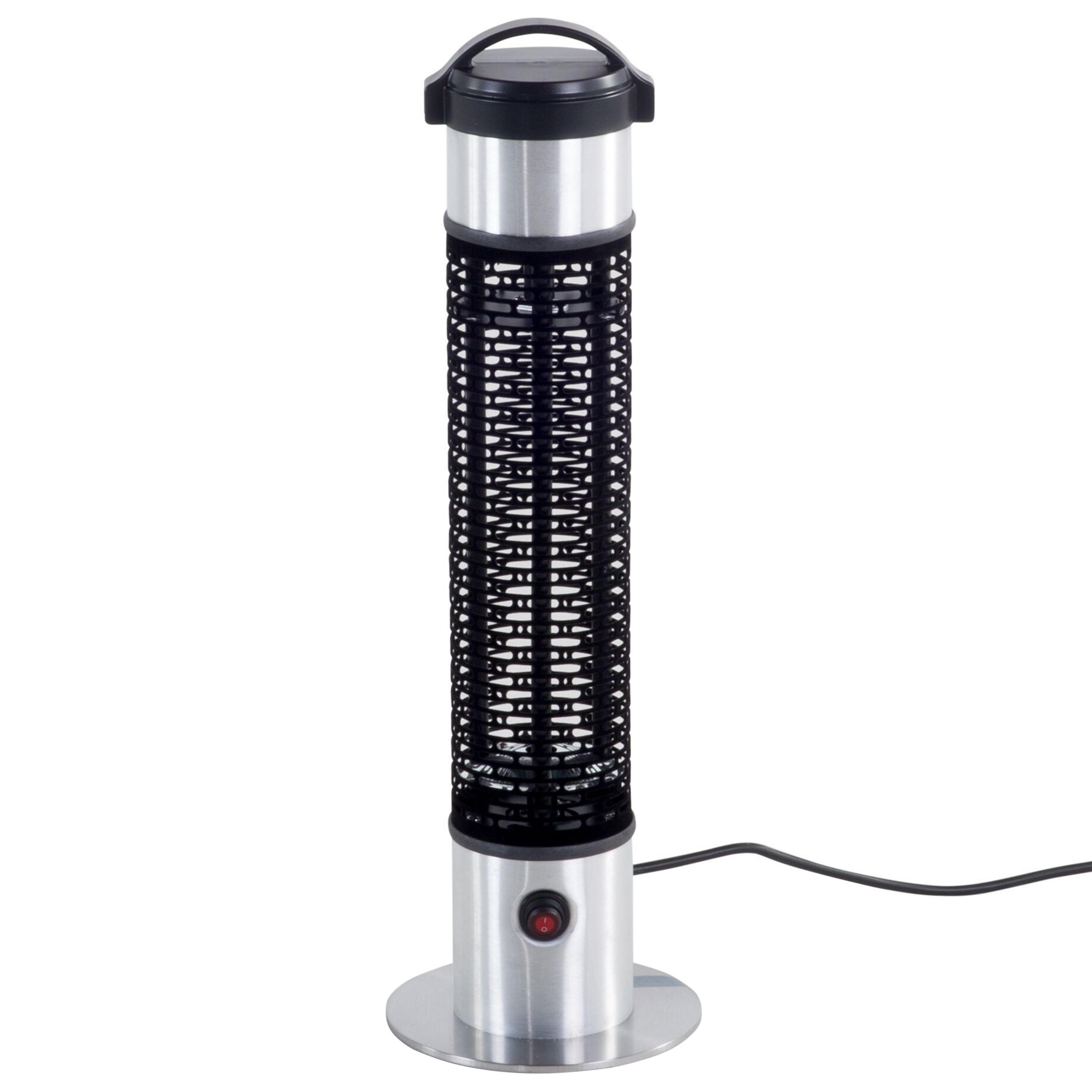 TERRASSENSTRAHLER Schwarz Vezuvio - Silberfarben/Schwarz, Metall (19/64/19cm) - Beliani
