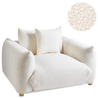 SESSEL Bouclé Cremeweiß Luvos - Creme/Weiß, Textil (120/74/108cm) - Beliani