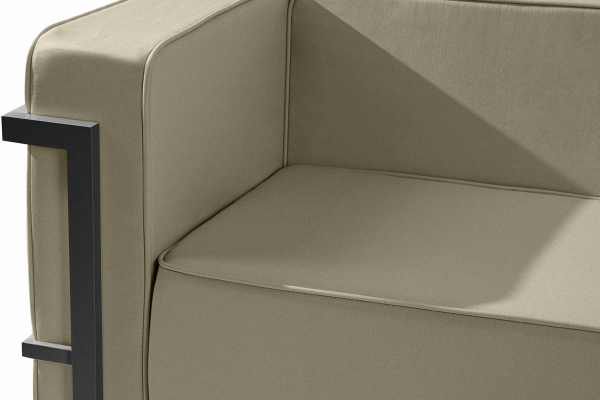 GARTENSESSEL TRIGLO Stahlgestell, Modern, Dunkelgrau/Beige - Dunkelgrau/Beige, Textil/Metall (99/70/69cm) - KONSIMO®
