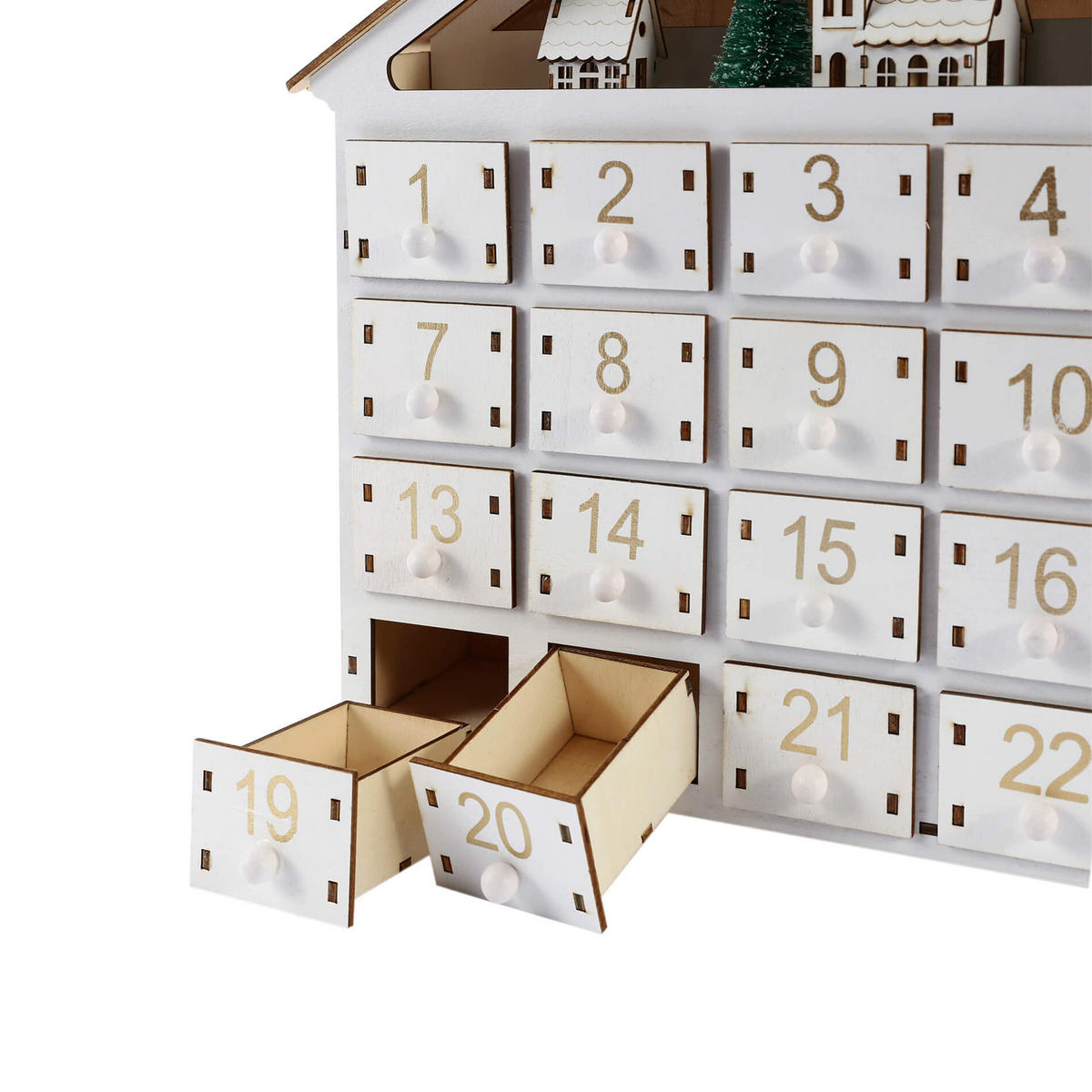 ADVENTSKALENDER Mehrfarbig 9/42/34 cm - Multicolor, Holz (9/34/42cm) - Mobili Rebecca