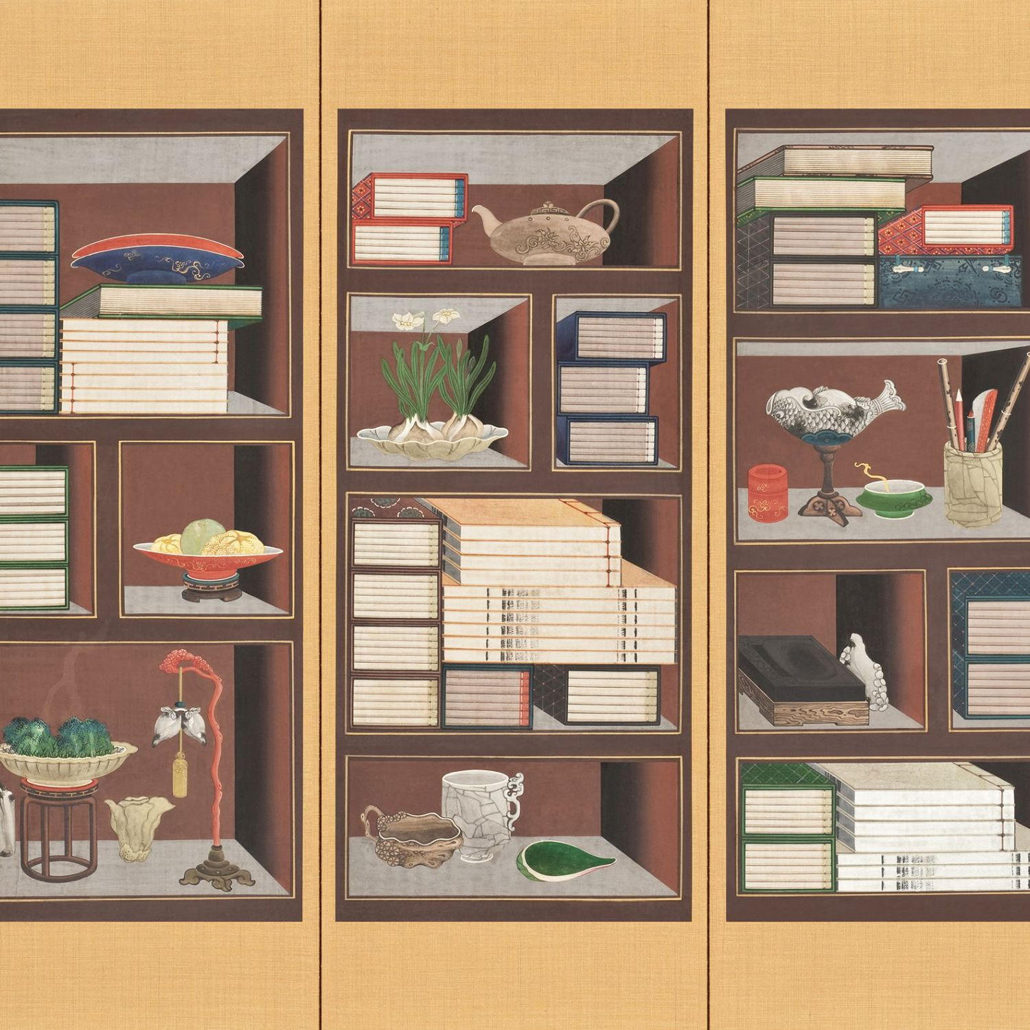 FOTOTAPETE Bücherregal 318 x 280 cm - Multicolor, Papier (318/280cm) - Sanders & Sanders