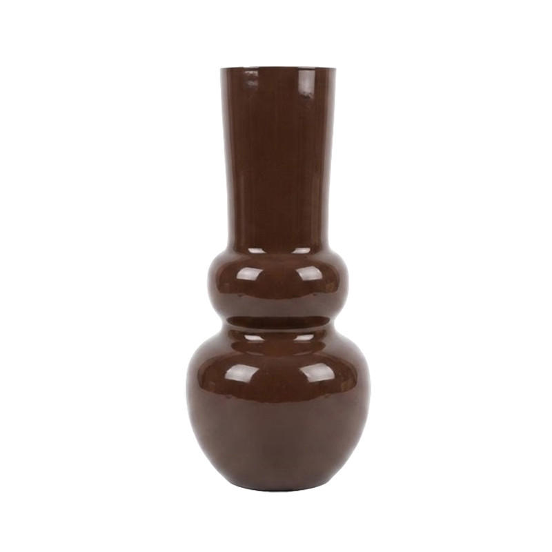 VASE Roger 10/17/36cm Schokobraun Metall - Braun, Metall (36cm) - Mondex