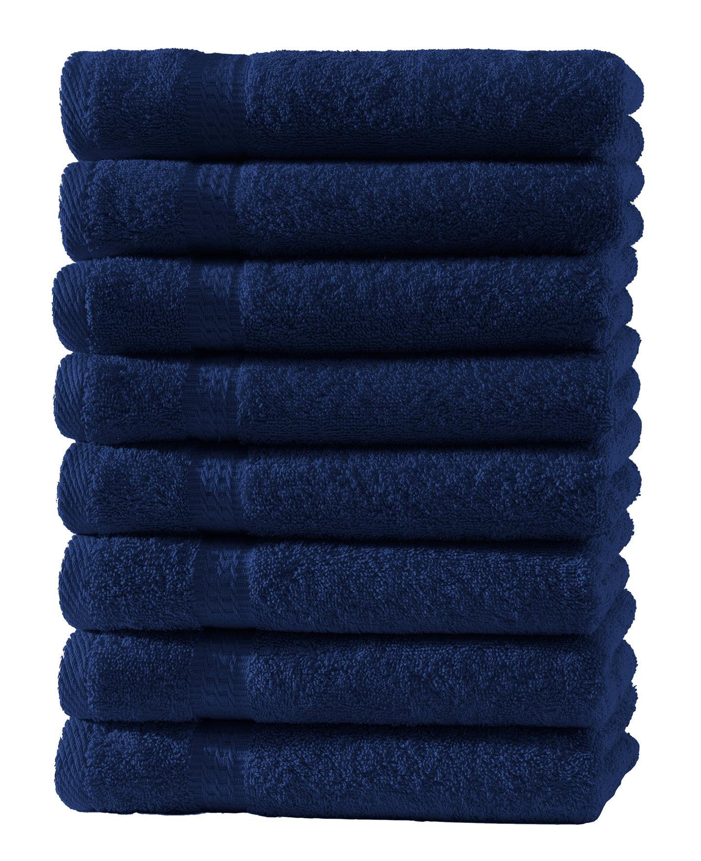 HANDTUCH 50x100 cm Frottier Handtücher im 8er Set aus 100% Baumwolle, Navy Blau 500g/m2 - Dunkelblau, Textil (50/100cm) - Carpe Sonno