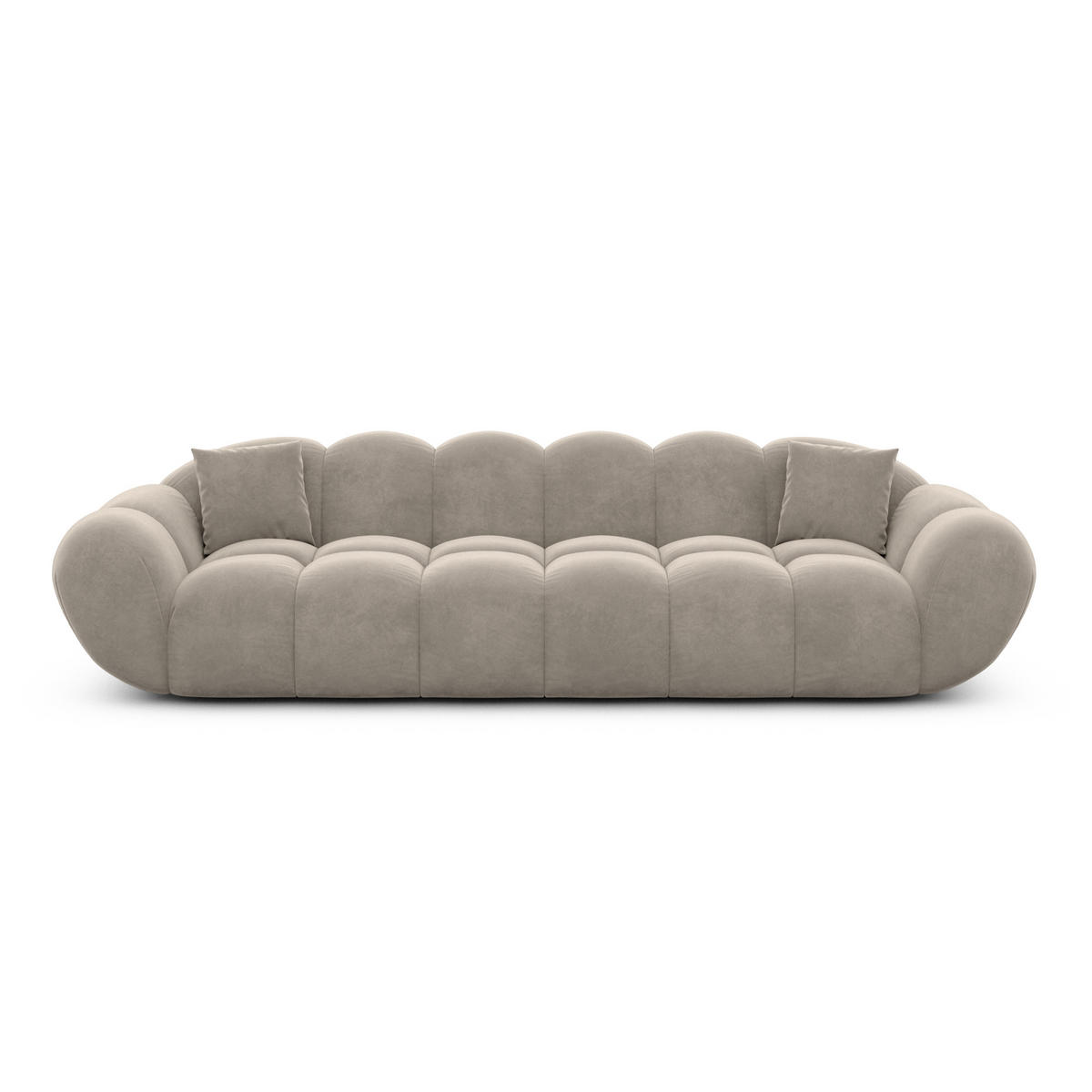 4-SITZER-SOFA Liva Taupe Samtstoff - Taupe, Textil (265/70/93cm) - VAROYAL