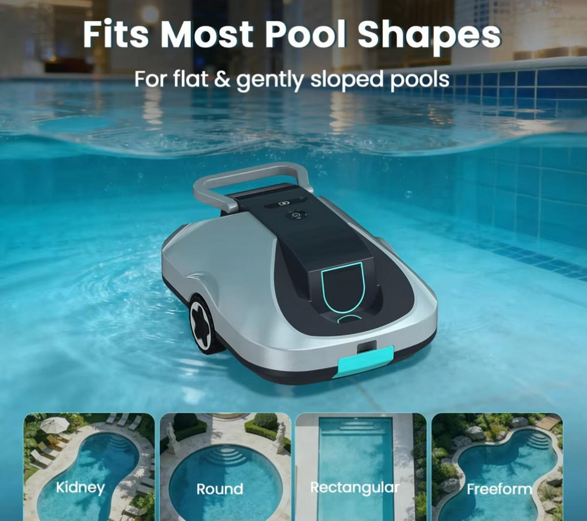 POOLROBOTER, Geeignet Für Flächen Unter 150 m² (EU-Stecker） - Silberfarben, Kunststoff (32.5/19/44cm) - Weltevree