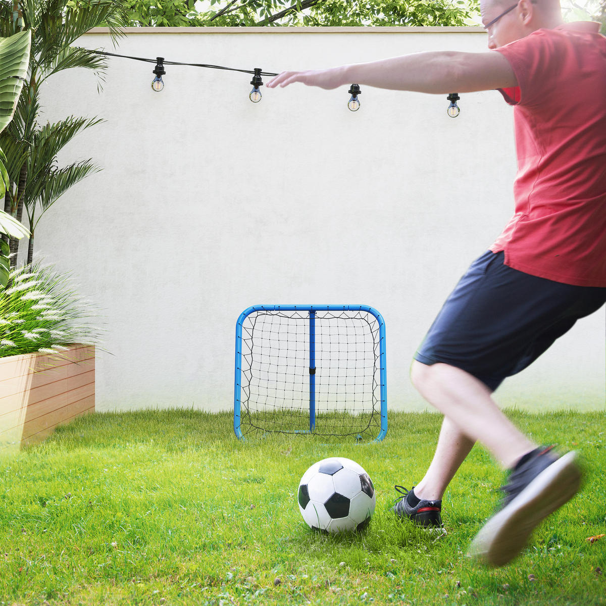 REBOUNDER für Fussball DE-10452 5-fach verstellbar, klappbar Blau - Blau, Metall (84/78cm) - ComfortXL