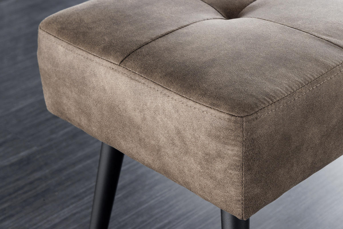 SITZBANK BOUTIQUE Microfaser Taupe 100 cm - Taupe/Schwarz, Textil/Metall (100/45/35cm) - riess-ambiente