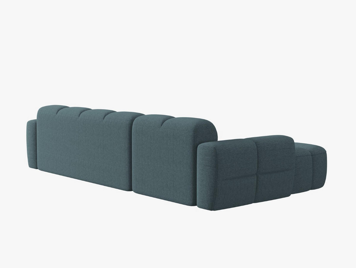 ECKSOFA links Lisa aus strukturiertem Stoff hellblau 4 Sitzplätze - Hellblau, Textil (170/310cm) - Micadoni