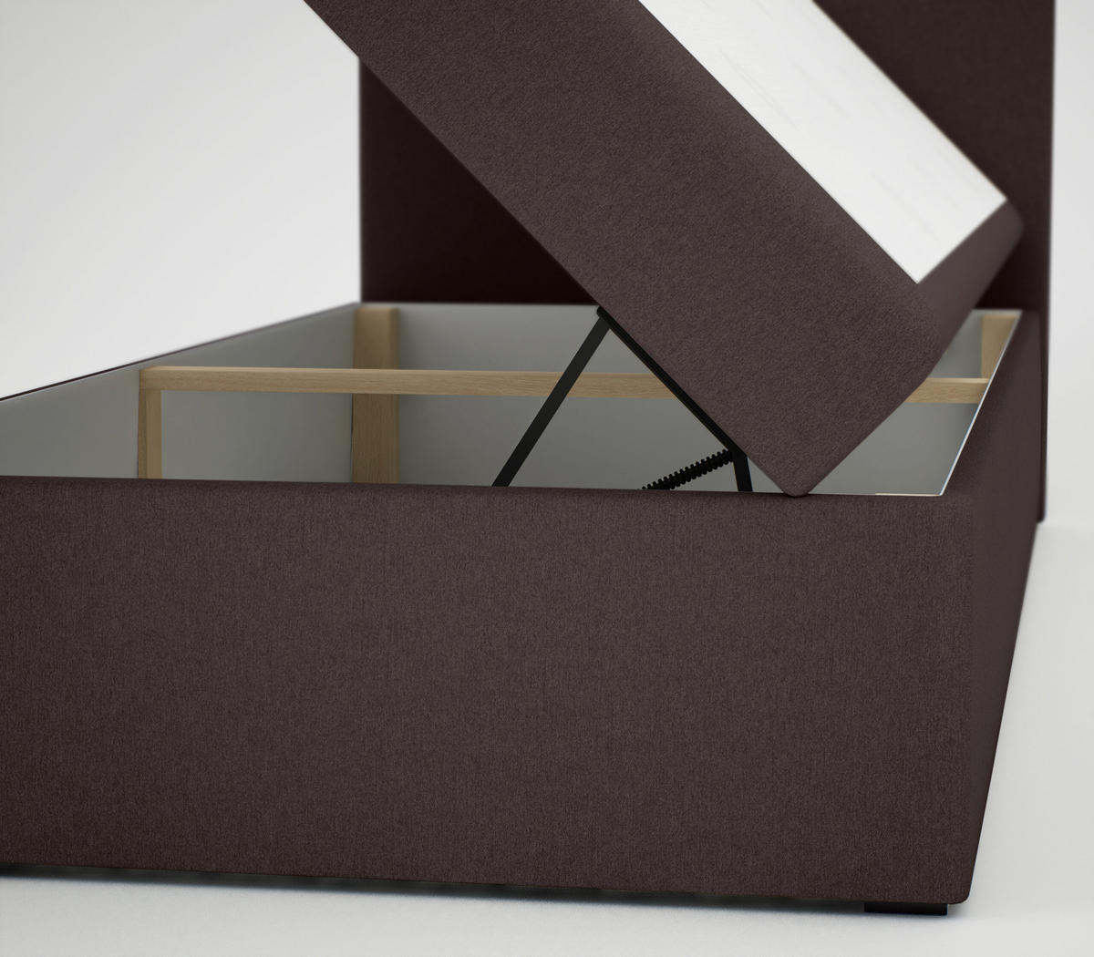 BOXBETT Verdig Mini Basic 100x200 Dunkelbraun Links - Braun, Holz (100/200cm) - Fedve