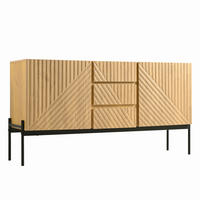 SIDEBOARD DE-37884 mit 2 Türen und 3 Schubladen Holzfarbe - Naturfarben, Holzwerkstoff (150/75/40cm) - ComfortXL