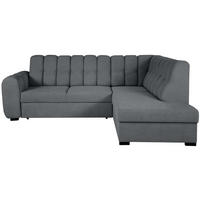 ECKSCHLAFSOFA Zoja rechts dunkelgrau - Dunkelgrau/Schwarz, Textil (261/193cm) - Beautysofa