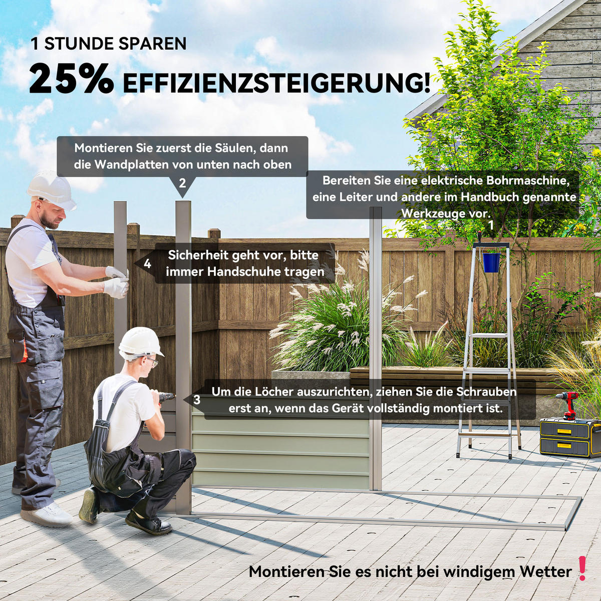 GARTENHAUS Hellgrau 249.0/121.0/183.0cm - Hellgrau, Metall (121/183/249cm)