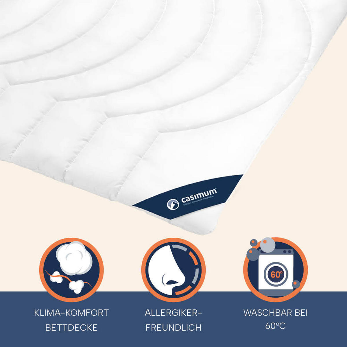 BETTDECKE 155x220 Normal, COMFORT Ganzjahresdecke waschbar, allergikerfreundlich - Weiß, Textil (155/220cm) - casimum