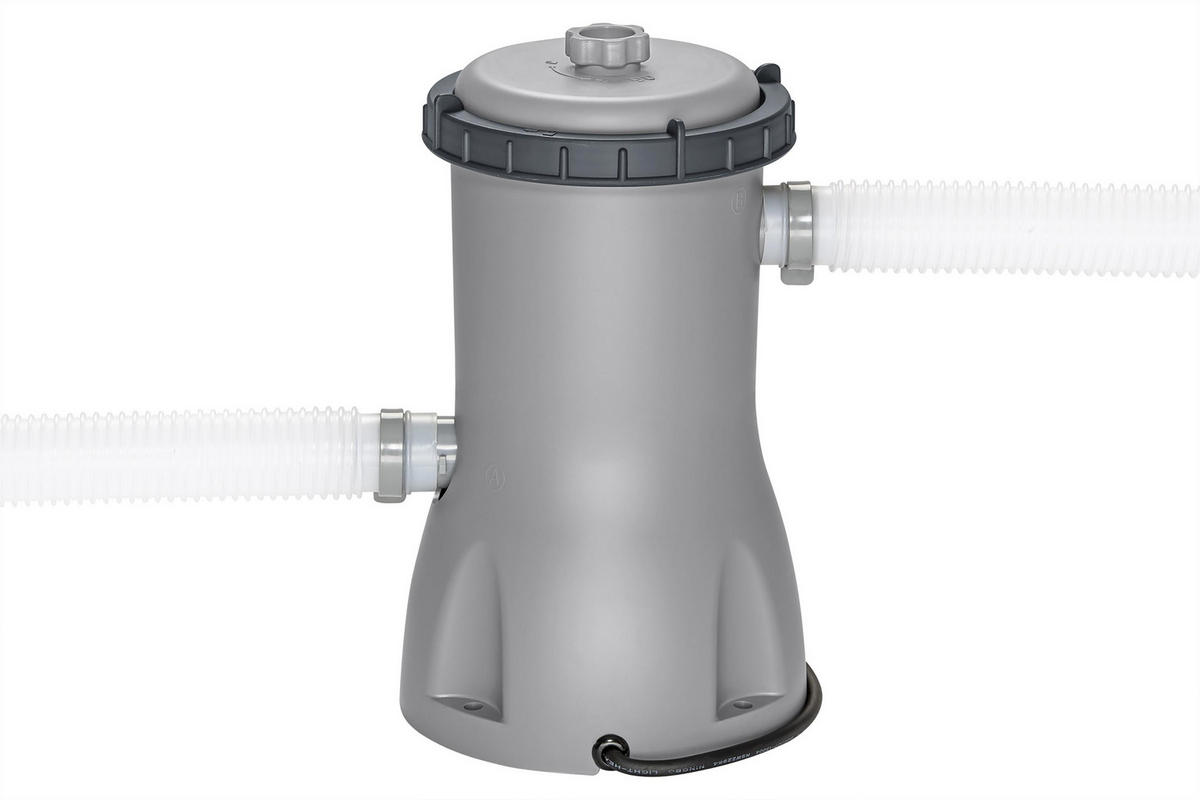 POOL Bestway 56620 Power Steel Frame Set in grau 427 x 250 x 100 cm mit Filterpumpe - Grau, Kunststoff/Metall (427/100/250cm)