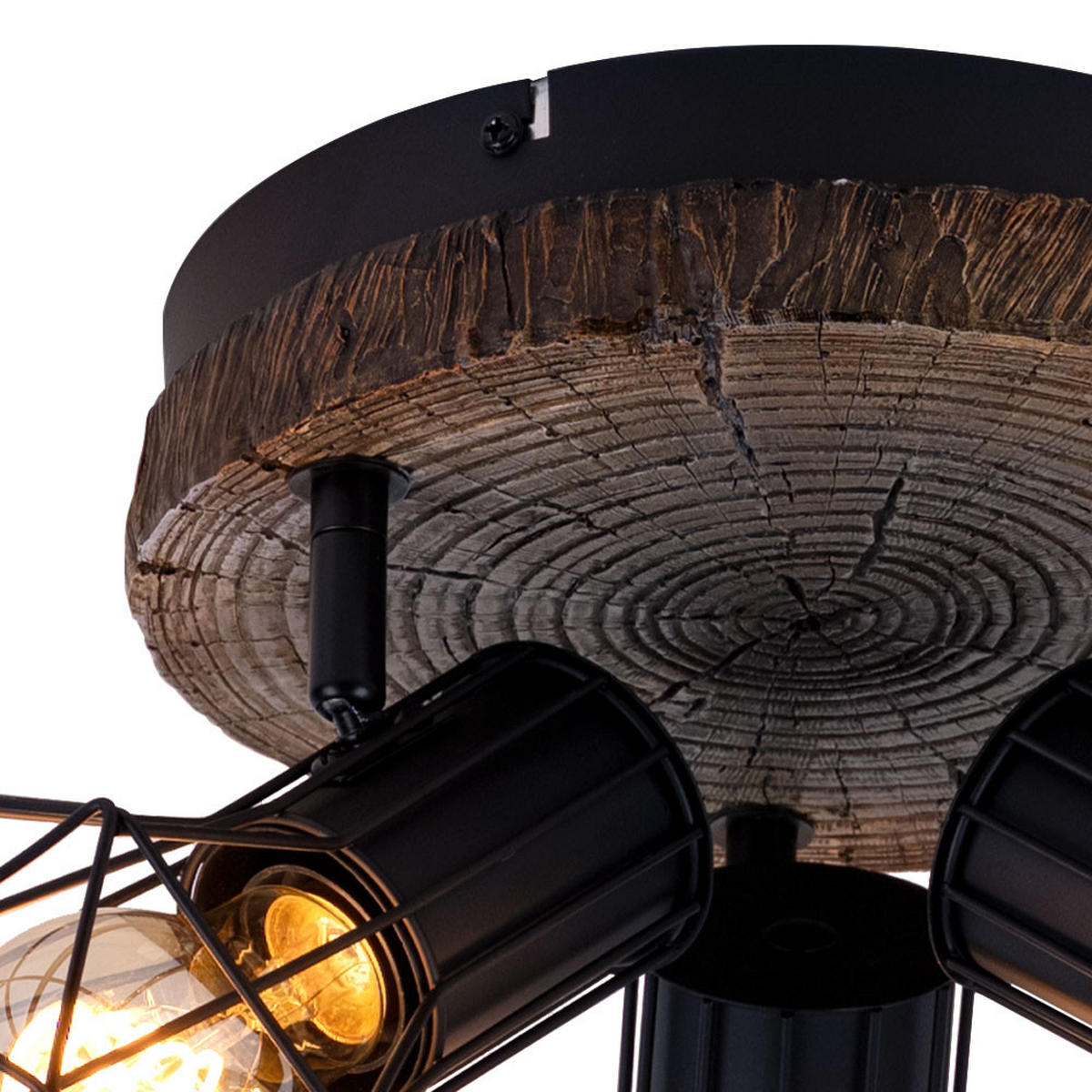 DECKENLEUCHTE Metall Schwarz Holzoptik - Schwarz, Metall (30/30/30cm) - Globo Lighting