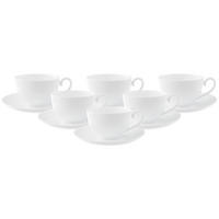 CAFÉ AU LAIT TASSEN MIT UNTERTASSEN Royal weiß 400 ml 6er Set - Weiß, Keramik (18/9.3/18cm) - Villeroy & Boch