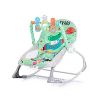 BABYWIPPE Baby Spa 2 in 1 grün Musikfunktion, Vibration, Spielbogen, 3-Punkt-Gurt, Kinderstuhl - Grün, Metall - Chipolino