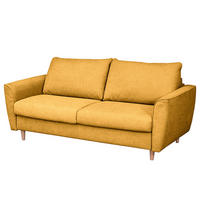 SCHLAFSOFA mit Matratze - Webstoff - Gelb/Buchefarben, Buchenholz/Textil (195/90/102cm) - home24