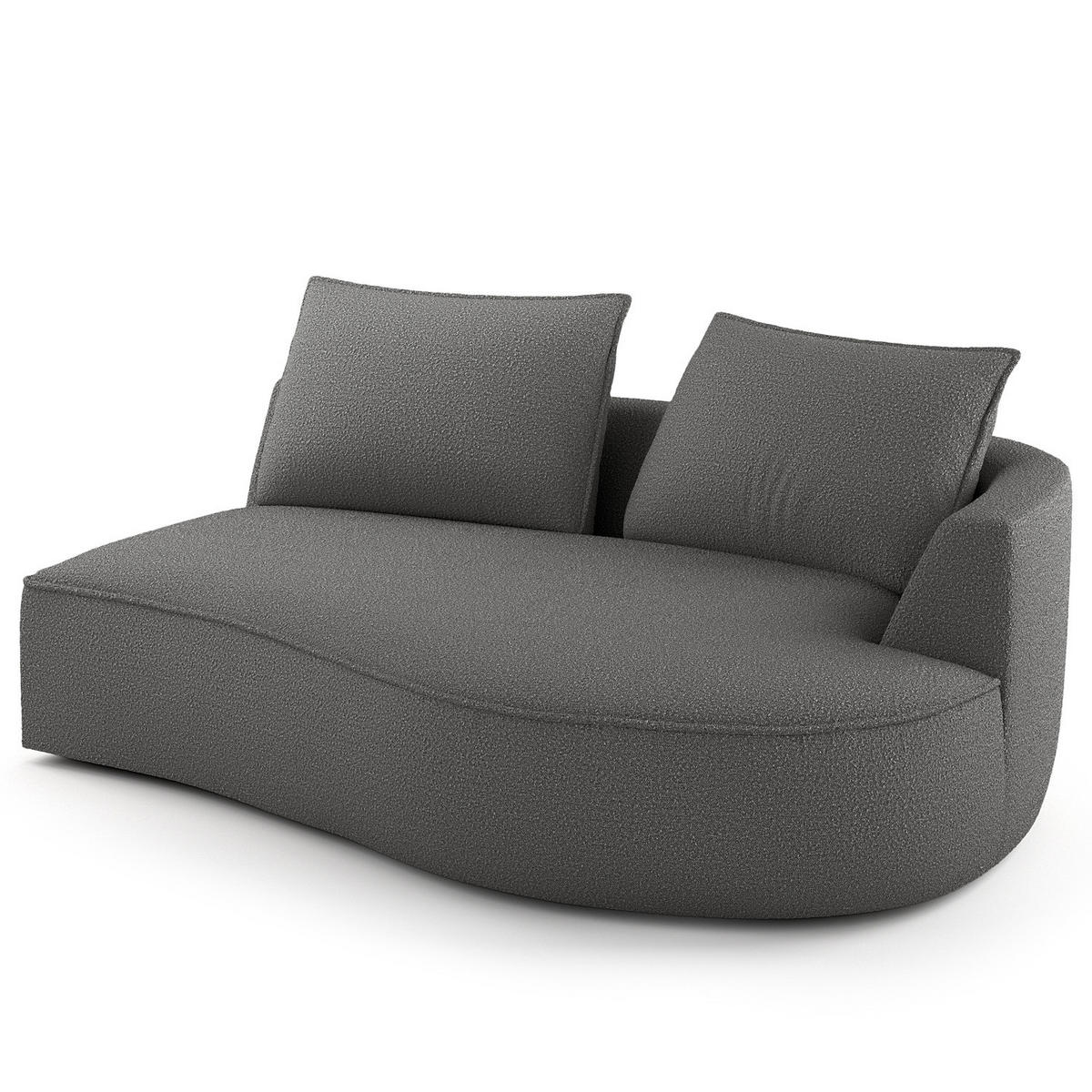 OTTOMANE - modular - Schwarz/Grau, Kunststoff/Textil (196/82/146cm) - home24