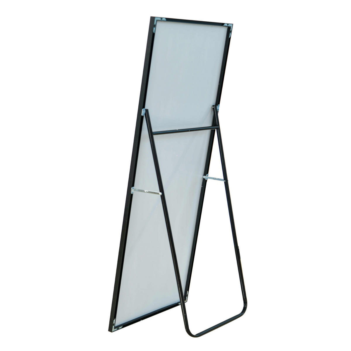 STANDSPIEGEL Ganzkörperspiegel, 1800 x 800 mm, freistehend,schwarz, Gewerbespiegel für Einkaufszentren - Schwarz, Glas/Metall (80/180/3cm) - WoodenAura