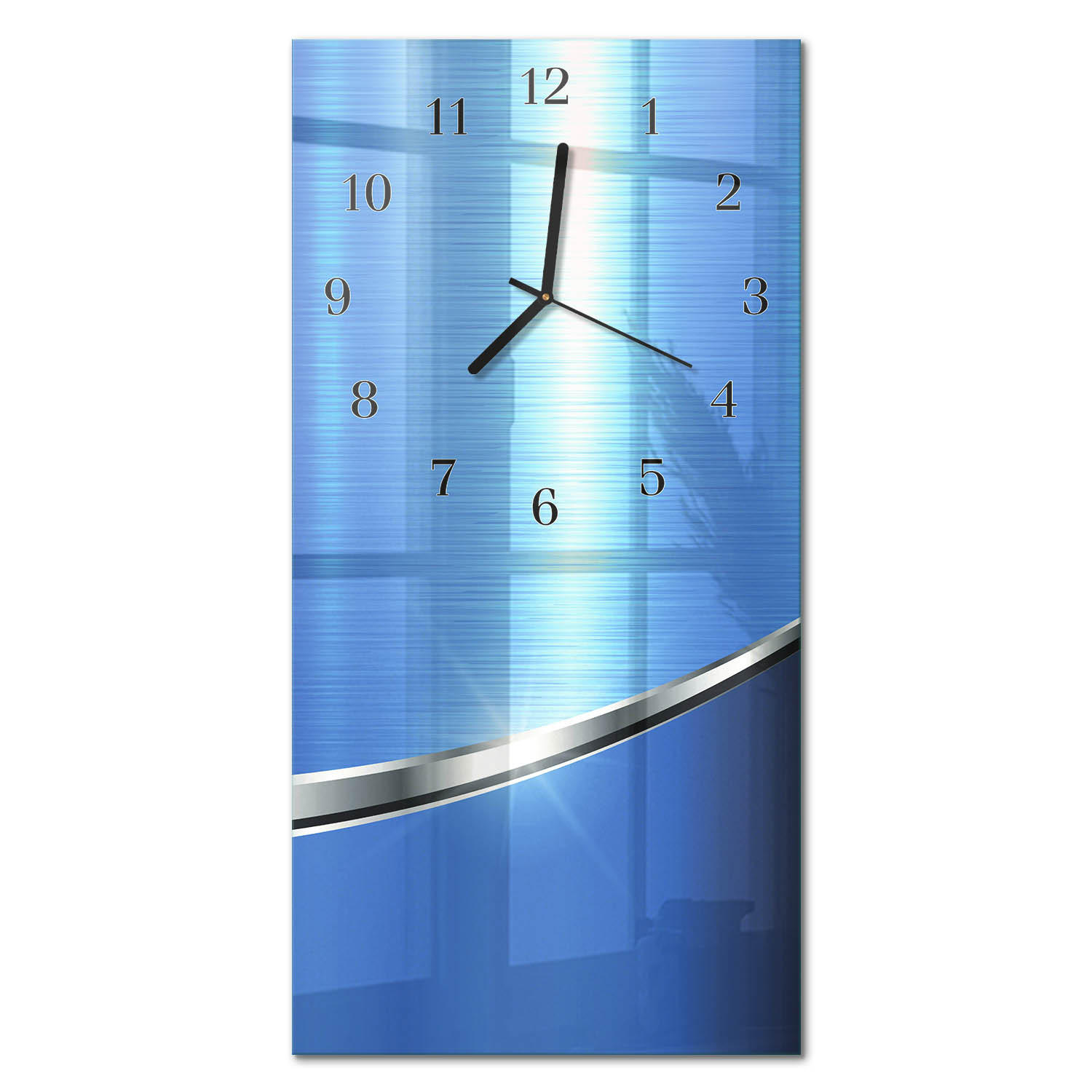WANDUHR 60x30 cm - Abstraktion - Blau, Glas (30/60/0.4cm) - TULUP