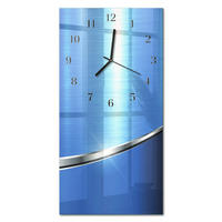 WANDUHR 60x30 cm - Abstraktion - Blau, Glas (30/60/0.4cm) - TULUP
