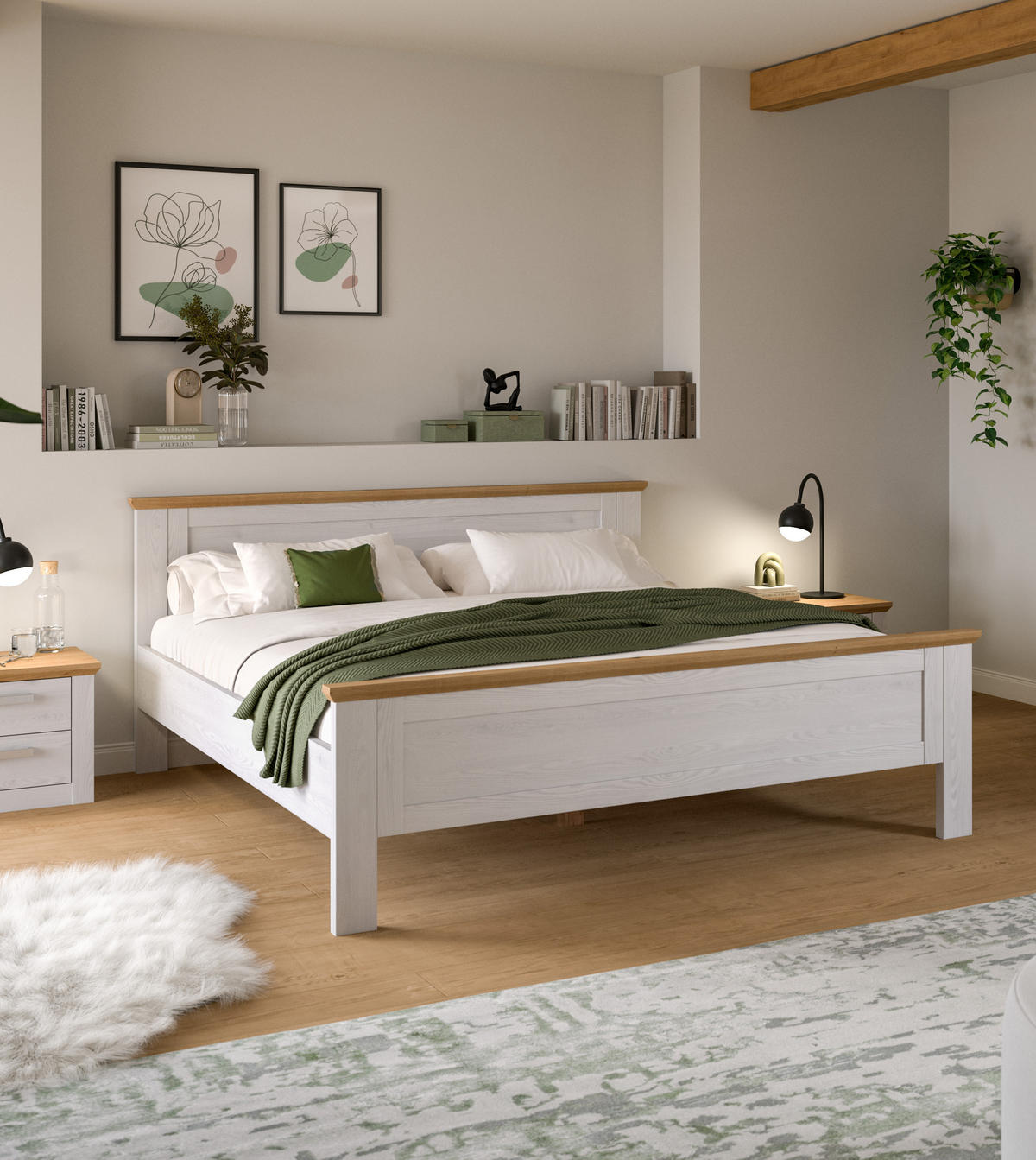 BETT 180x200 (B/H/T: 189x90x209 cm) in Sibiu Lärche Nachbildung - Lärchefarben, Holzwerkstoff - Homes & Jones