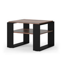COUCHTISCH Helm Antikholz 65.6 x 55,8 cm mit Ablage - Alteiche/Schwarz, Holzwerkstoff (55.8/65.6/46.2cm) - Vicco