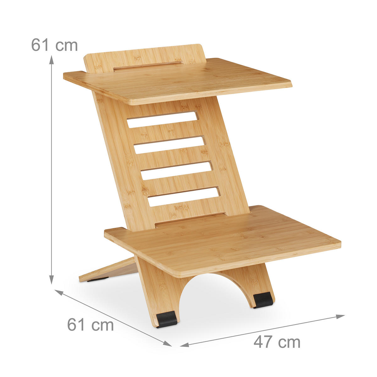 STEHSCHREIBTISCH-AUFSATZ - Hellbraun, Holz (61/47/61cm) - Relaxdays