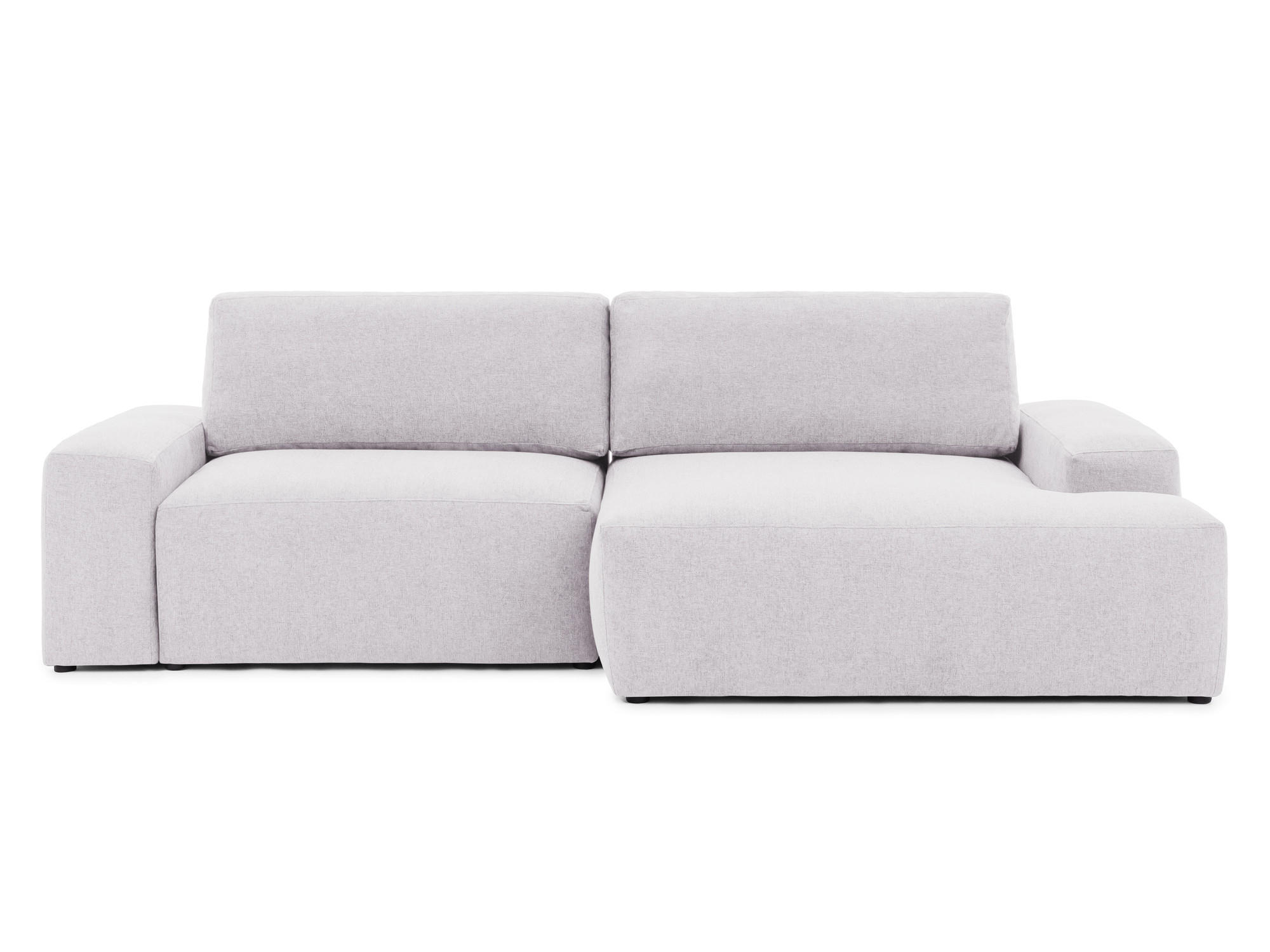 ECKSOFA Lennon aus Greige Strukturstoff mit Schlaffunktion und Bettkasten - Greige/Schwarz, Holz/Kunststoff (264/137cm) - S-Style