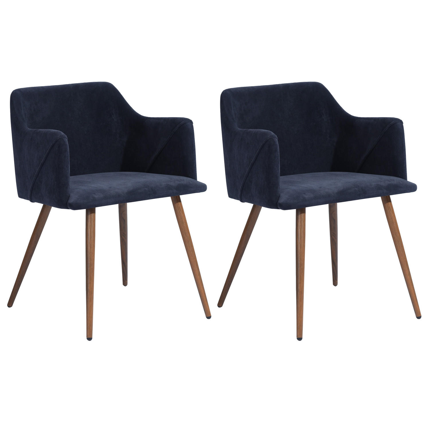 ARMLEHNSTUHL-SET 2 Stück in Stoff - Blau/Dunkelblau, Holzwerkstoff/Textil (54/75/53cm) - Urban Meuble