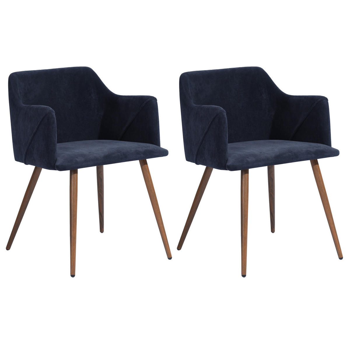 ARMLEHNSTUHL-SET 2 Stück in Stoff - Blau/Dunkelblau, Holzwerkstoff/Textil (54/75/53cm) - Urban Meuble