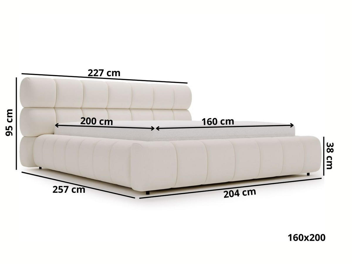 POLSTERBETT Mellow 160x200 Braun - Braun, Textil (160/200cm) - Graingold