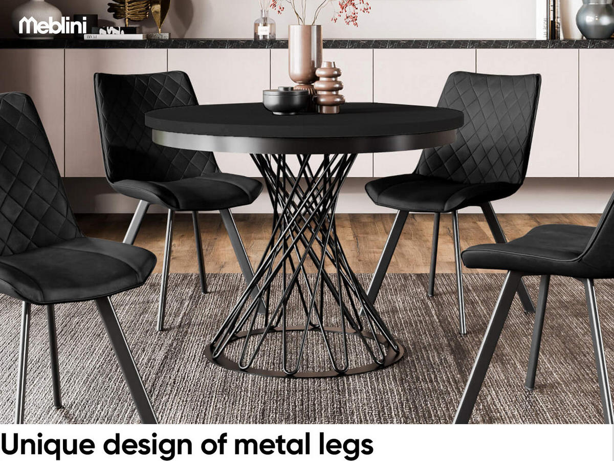 ESSTISCH LUCO - Schwarz, Holzwerkstoff (100/100/77cm) - Meblini