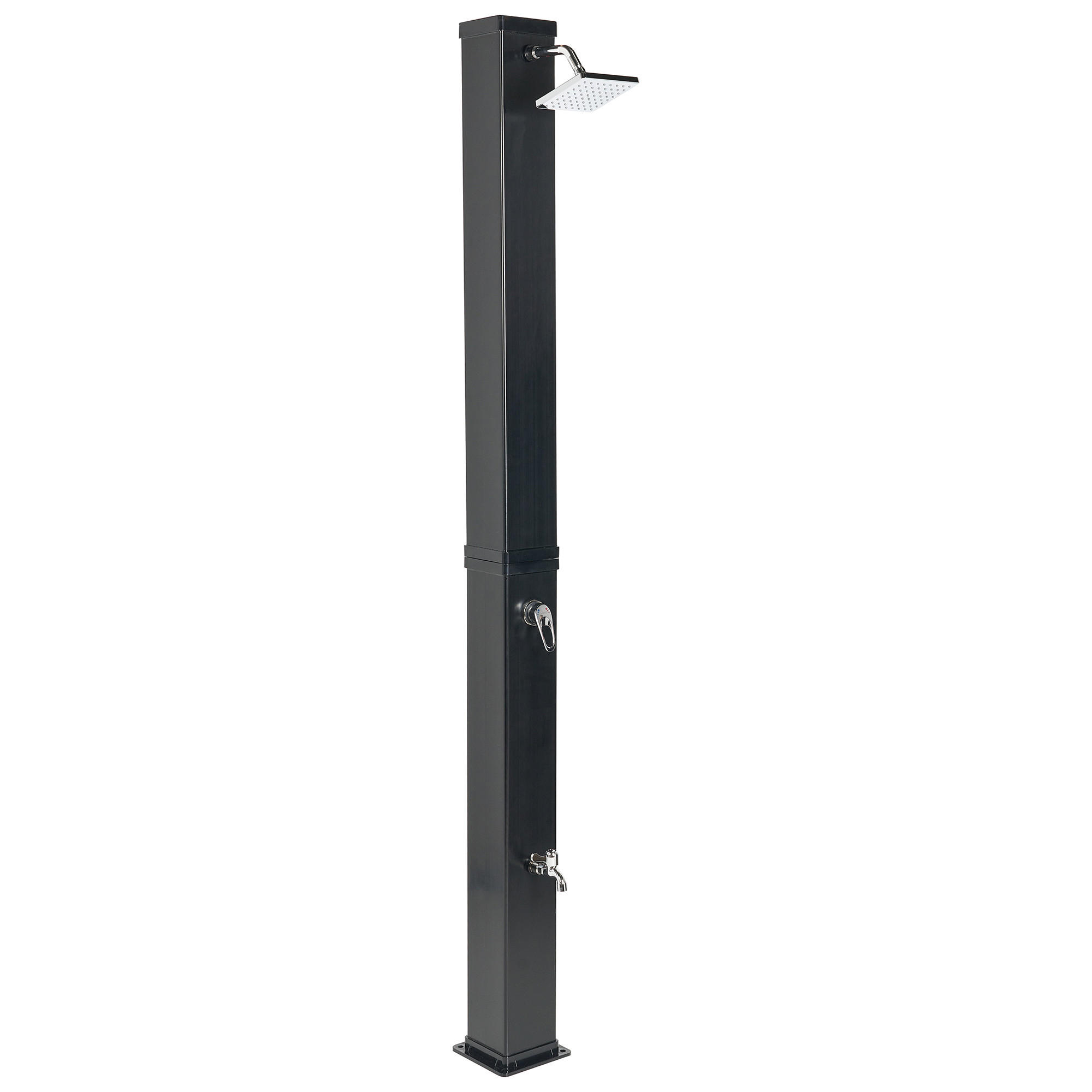 FREISTEHENDE solarbetriebene Gartendusche Schwarz Yaracuy - Schwarz, Kunststoff (19/217/19cm) - Beliani